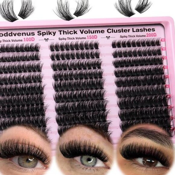Fluffy Lash Clusters 100-150-200D Volume Eyelash Clusters 10-16mm Wispy - Picture 1 of 7
